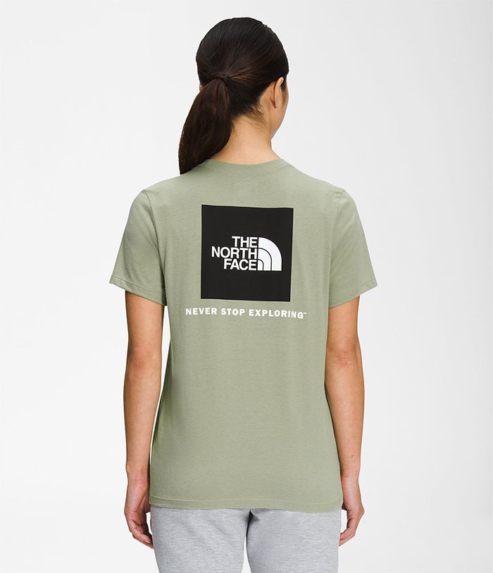 The North Face Short Sleeve Box NSE Womens T-Shirts Green 928065-ROV